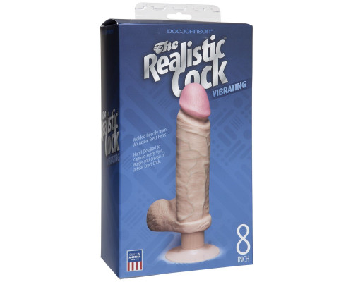 Заказать Вибромассажер реалистичной формы The Realistic Cock Vibrating 8” - 23,6 см.