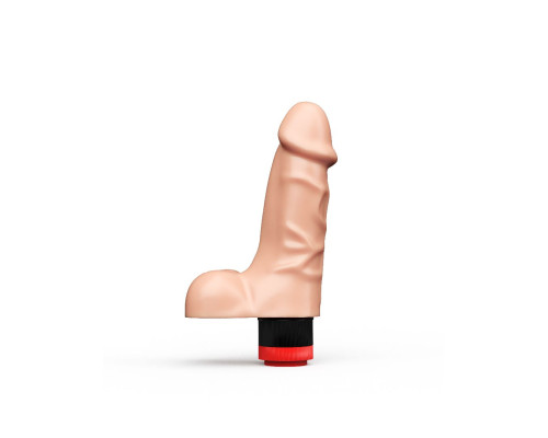 Заказать Телесный реалистичный вибратор с мошонкой - 16,5 см.