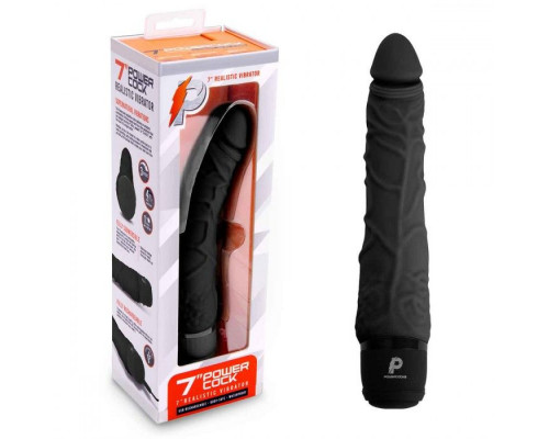 Заказать Черный вибратор-реалистик 7  Realistic Vibrator - 20 см.