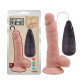 Заказать Телесный вибратор с мошонкой на присоске 7 Inch Beginners Dildo Vibrator - 18,6 см.