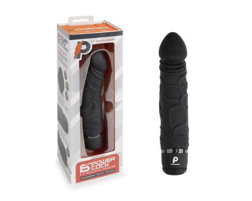 Заказать Черный вибратор-реалистик 6.5  Girthy Realistic Vibrator - 19 см.
