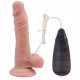 Заказать Телесный вибратор с мошонкой на присоске 7 Inch Beginners Dildo Vibrator - 18,6 см.