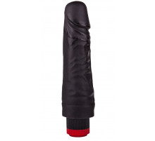 Вибратор-реалистик черного цвета - 17,5 см.