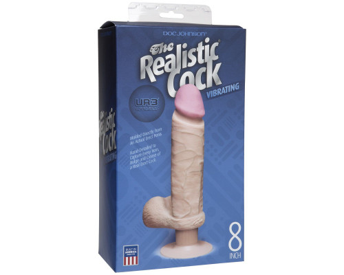 Заказать Вибромассажер-реалистик на присоске The Realistic Cock ULTRASKYN Vibrating 8”- 23,5 см.