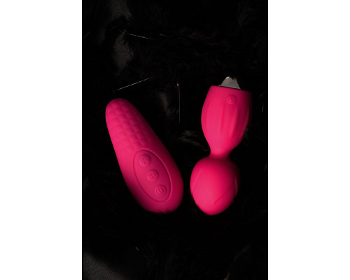 Розовые виброшарики TELLA с пультом-стимулятором