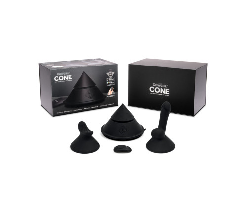 Конусный вибромассажер Cowgirl Cone с 2 насадками Конусный вибромассажер Cowgirl Cone с 2 насадками