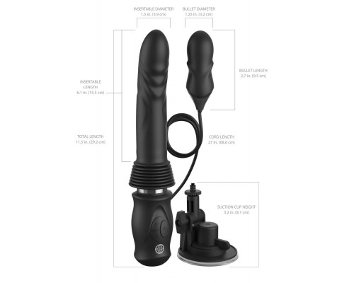 Заказать Черный автоматический вибромассажер с вибропулей Ultimate Silicone Thruster