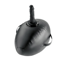 Черный надувной мяч с платформой для фиксации дилдо Body Dock Inflatable Love Ball