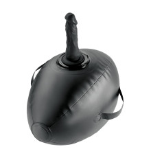 Черный надувной мяч с платформой для фиксации дилдо Body Dock Inflatable Love Ball