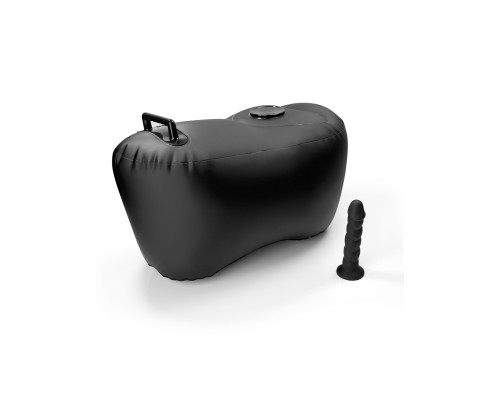 Черное надувное кресло с платформой для фиксации дилдо Body Dock Inflatable Love Seat