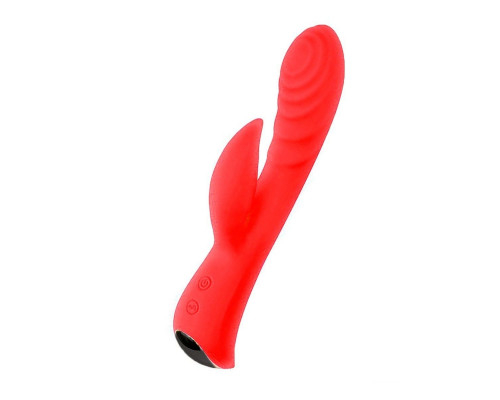 Красный перезаряжаемый вибратор-кролик - 19,1 см.