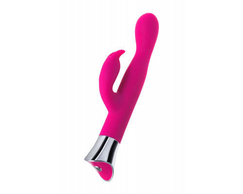 Заказать Розовый вибратор с клиторальным стимулятором и гибкой головкой LOLY - 21,6 см.