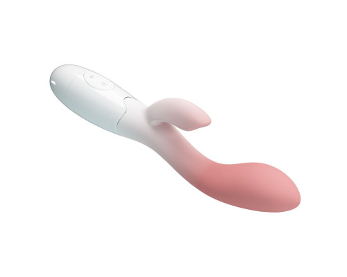 Розово-белый вибромассажёр-кролик Brighty - 20 см.