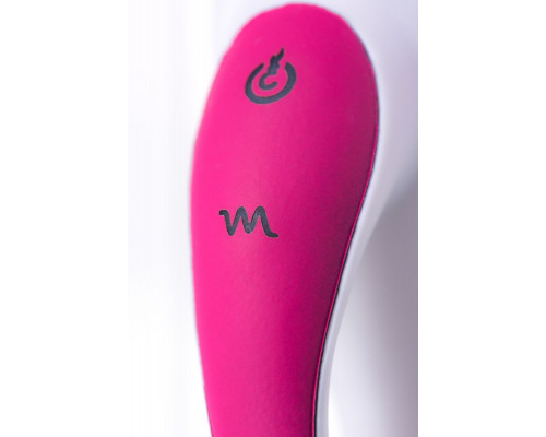 Заказать Розовый вибратор с клиторальным стимулятором ELLY с подогревом - 21,5 см.