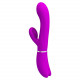 Заказать Лиловый вибратор-кролик с подвижной клиторальной щеточкой Clitoris Vibrator - 20,8 см.