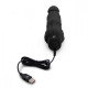 Заказать Черный вибратор-реалистик с клиторальными лепестками 7  Realistic Vibrator - 21,5 см.