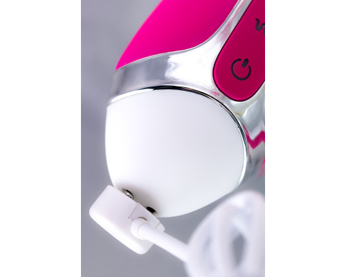 Розовый вибратор с клиторальным стимулятором Balle - 23 см.