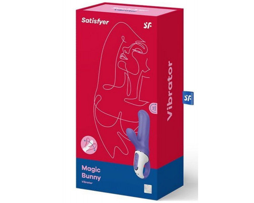 Заказать Фиолетовый вибратор Satisfyer Magic Bunny с клиторальным отростком - 17,6 см.