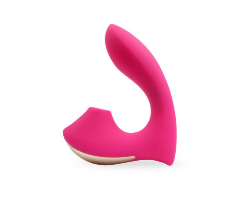 Заказать Розовый  L-образный вибромассажёр с вакуумной стимуляцией 3,5’’ Silicone Billow Suction Lover