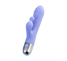 Сиреневый вибратор с клиторальной стимуляцией Crocus - 17,5 см.