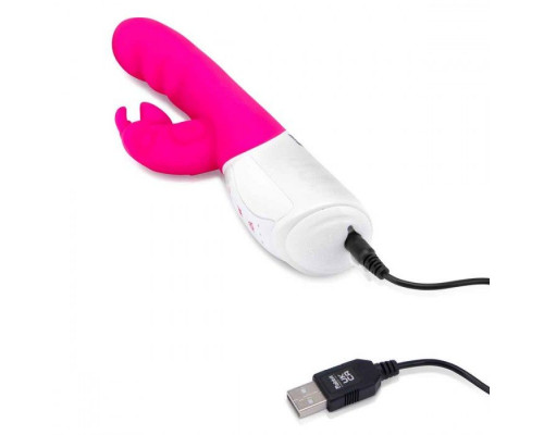 Заказать Розовый вибромассажер с клиторальной стимуляцией Clitoral Suction Rabbit - 24,5 см.