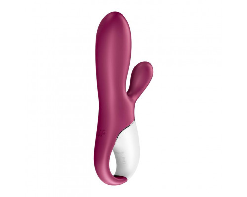 Заказать Малиновый вибратор-кролик Hot Bunny с функцией нагрева - 17,5 см.