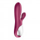 Заказать Малиновый вибратор-кролик Hot Bunny с функцией нагрева - 17,5 см.