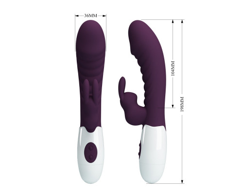 Фиолетовый вибратор-кролик Naughty Bunny - 19,8 см.