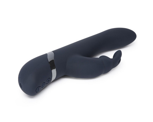 Заказать Тёмно-синий вибратор Oh My USB Rechargeable Rabbit Vibrator - 25,4 см.