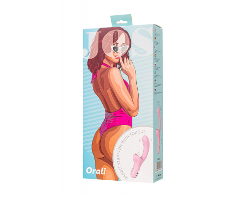 Заказать Розовый вибратор-кролик с ласкающим язычком Orali - 22 см.
