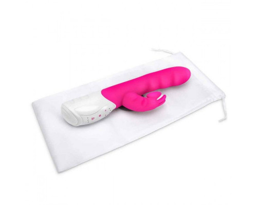 Заказать Розовый вибромассажер с клиторальной стимуляцией Clitoral Suction Rabbit - 24,5 см.