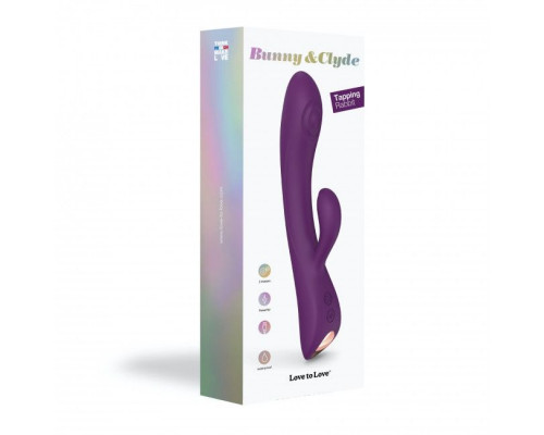 Фиолетовый вибратор-кролик Bunny   Clyde - 22,5 см.