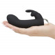 Заказать Черный вибратор с клиторальным отростком Greedy Girl Mini Rabbit Vibrator - 14 см.