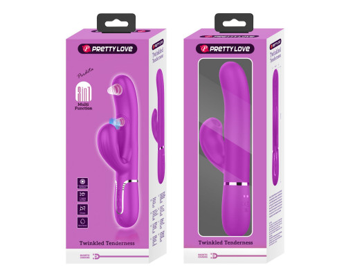 Заказать Лиловый вибратор-кролик с пульсацией Perdita - 22,8 см.