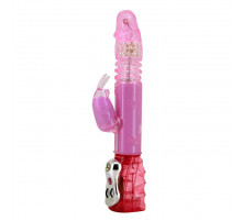 Вибромассажер с ротацией, возвратно-поступательным движением и стимулятором клитора - 29 см.