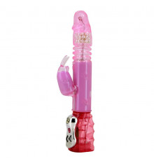 Вибромассажер с ротацией, возвратно-поступательным движением и стимулятором клитора - 29 см.