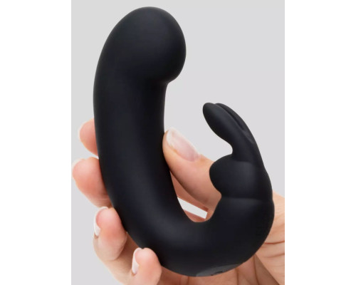 Заказать Черный мини-вибратор  кролик  Sensation Rechargeable G-Spot Rabbit Vibrator - 11,4 см.