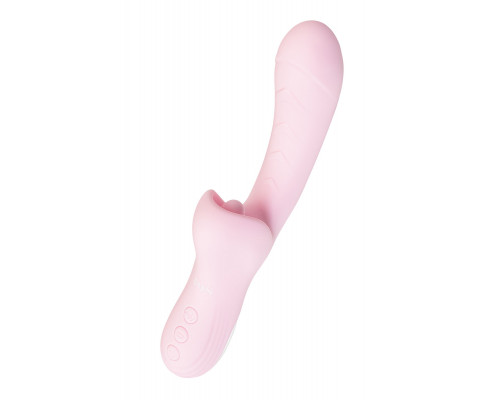 Заказать Розовый вибратор-кролик с ласкающим язычком Orali - 22 см.