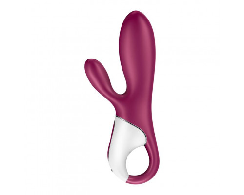 Заказать Малиновый вибратор-кролик Hot Bunny с функцией нагрева - 17,5 см.