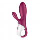 Заказать Малиновый вибратор-кролик Hot Bunny с функцией нагрева - 17,5 см.