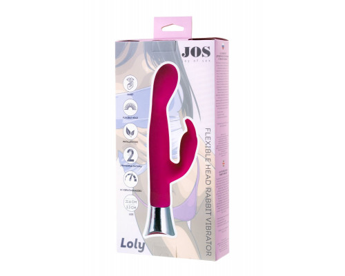 Заказать Розовый вибратор с клиторальным стимулятором и гибкой головкой LOLY - 21,6 см.