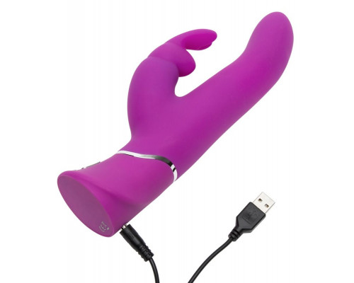 Заказать Лиловый вибратор Curve Thrusting Rechargeable Rabbit Vibrator - 24,1 см.