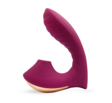 Сливовый L-образный вибромассажёр с вакуумной стимуляцией 3,5’’ Silicone Billow Suction Lover