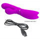 Заказать Лиловый вибратор-кролик с подвижной клиторальной щеточкой Clitoris Vibrator - 20,8 см.