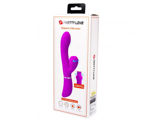 Заказать Лиловый вибратор-кролик с подвижной клиторальной щеточкой Clitoris Vibrator - 20,8 см.