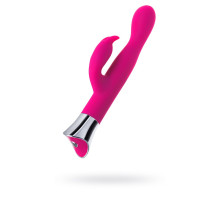Розовый вибратор с клиторальным стимулятором и гибкой головкой LOLY - 21,6 см.