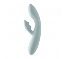 Серый вибратор-кролик Chika с функцией нагрева - 18,8 см.