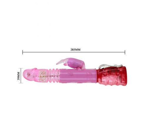 Заказать Вибромассажер с ротацией, возвратно-поступательным движением и стимулятором клитора - 29 см.