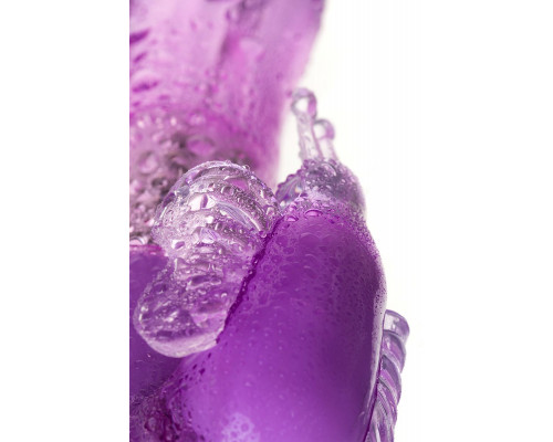 Заказать Фиолетовый вибратор High-Tech fantasy с бабочкой для клитора - 22,4 см.