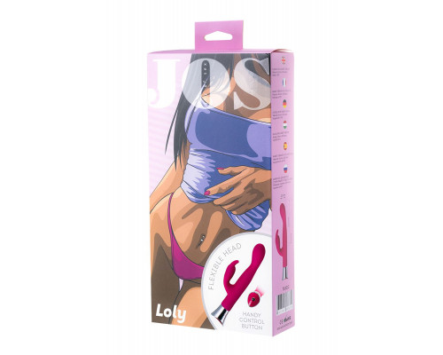 Заказать Розовый вибратор с клиторальным стимулятором и гибкой головкой LOLY - 21,6 см.